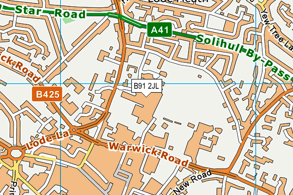 B91 2JL map - OS VectorMap District (Ordnance Survey)