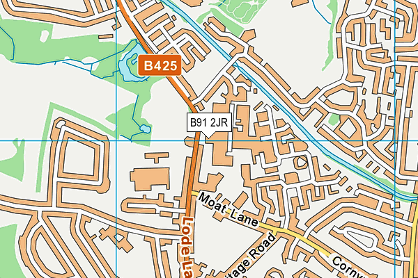 B91 2JR map - OS VectorMap District (Ordnance Survey)