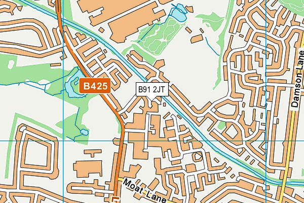 B91 2JT map - OS VectorMap District (Ordnance Survey)