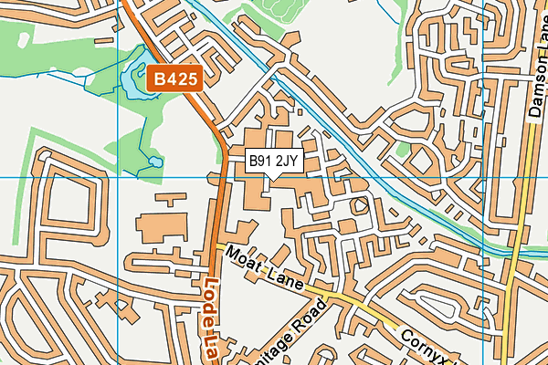 B91 2JY map - OS VectorMap District (Ordnance Survey)
