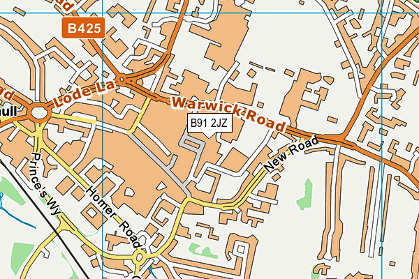 B91 2JZ map - OS VectorMap District (Ordnance Survey)