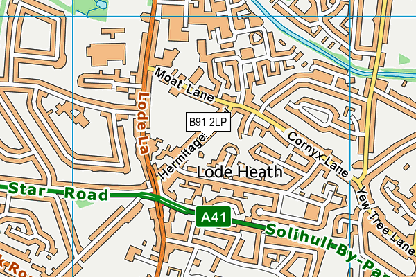 B91 2LP map - OS VectorMap District (Ordnance Survey)