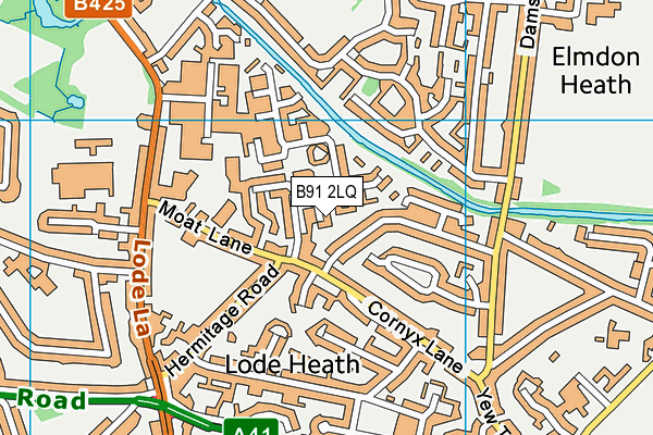 B91 2LQ map - OS VectorMap District (Ordnance Survey)