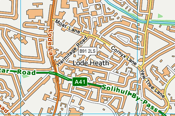 B91 2LS map - OS VectorMap District (Ordnance Survey)