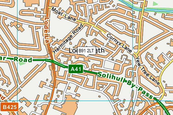 B91 2LT map - OS VectorMap District (Ordnance Survey)