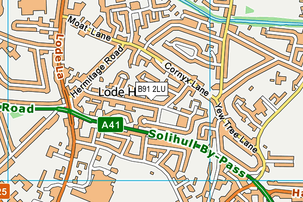 B91 2LU map - OS VectorMap District (Ordnance Survey)