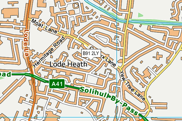 B91 2LY map - OS VectorMap District (Ordnance Survey)