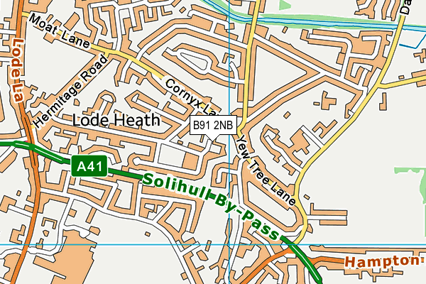 B91 2NB map - OS VectorMap District (Ordnance Survey)