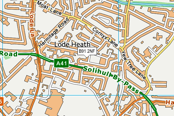 B91 2NF map - OS VectorMap District (Ordnance Survey)