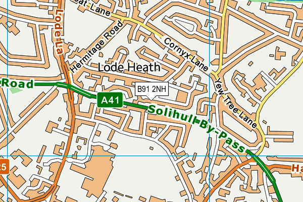 B91 2NH map - OS VectorMap District (Ordnance Survey)