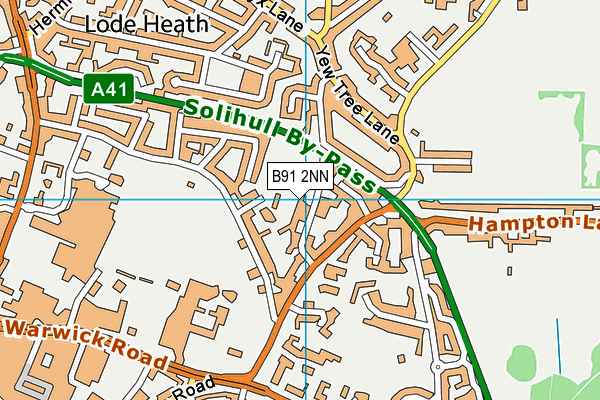 B91 2NN map - OS VectorMap District (Ordnance Survey)