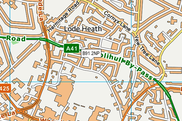 B91 2NP map - OS VectorMap District (Ordnance Survey)