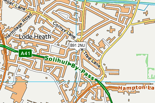 B91 2NU map - OS VectorMap District (Ordnance Survey)