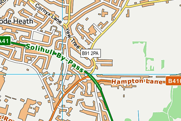 B91 2PA map - OS VectorMap District (Ordnance Survey)