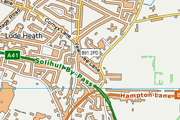 B91 2PD map - OS VectorMap District (Ordnance Survey)