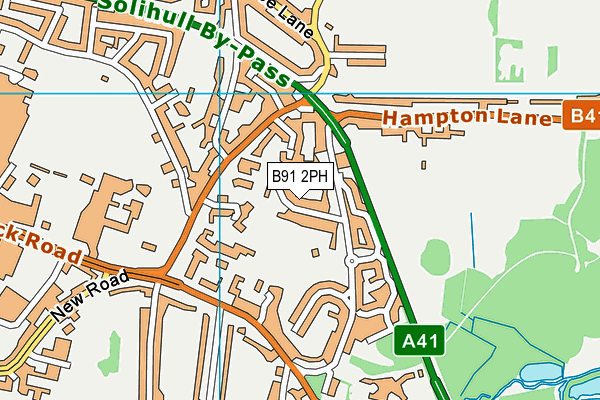 B91 2PH map - OS VectorMap District (Ordnance Survey)