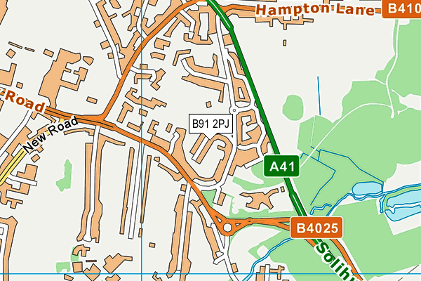B91 2PJ map - OS VectorMap District (Ordnance Survey)