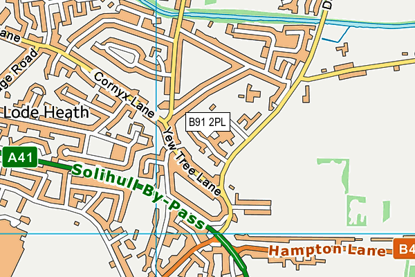 B91 2PL map - OS VectorMap District (Ordnance Survey)