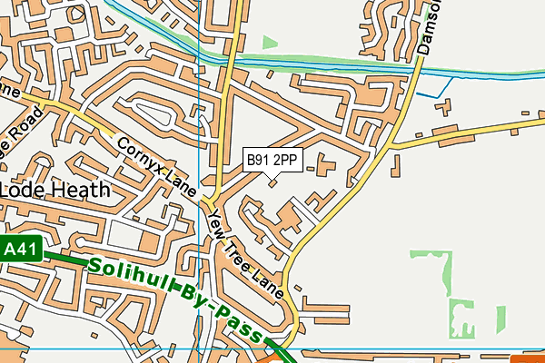 B91 2PP map - OS VectorMap District (Ordnance Survey)