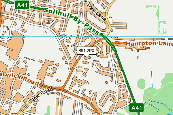 B91 2PX map - OS VectorMap District (Ordnance Survey)