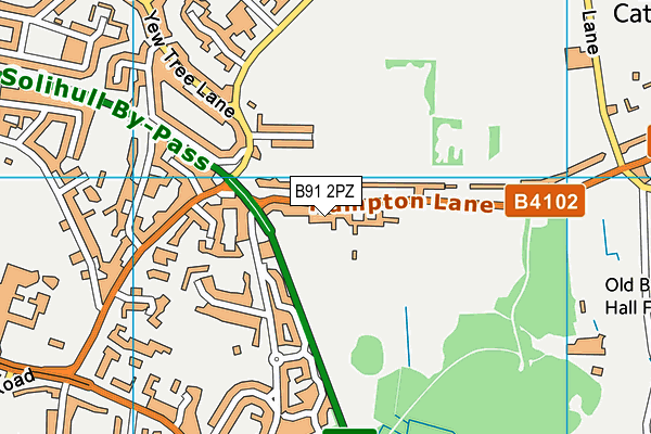 B91 2PZ map - OS VectorMap District (Ordnance Survey)