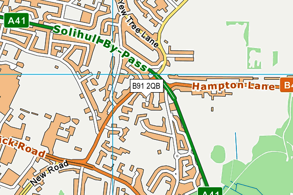 B91 2QB map - OS VectorMap District (Ordnance Survey)