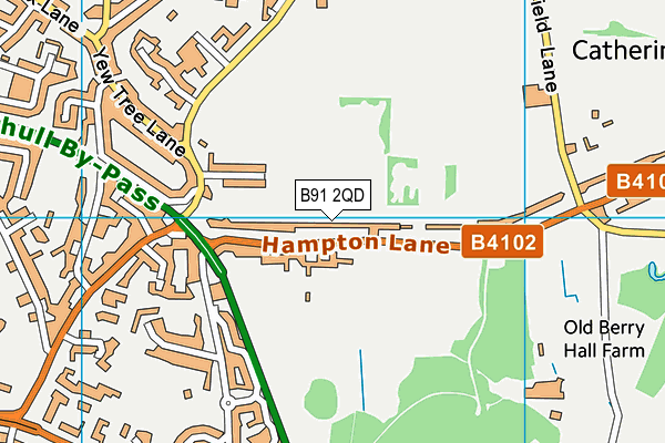 B91 2QD map - OS VectorMap District (Ordnance Survey)