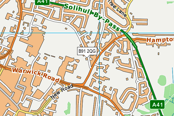 B91 2QG map - OS VectorMap District (Ordnance Survey)