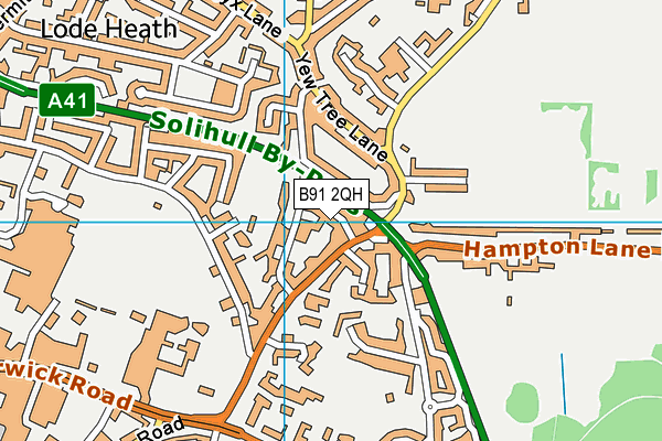 B91 2QH map - OS VectorMap District (Ordnance Survey)