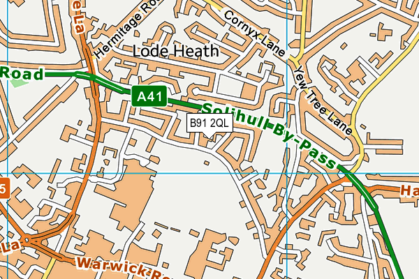 B91 2QL map - OS VectorMap District (Ordnance Survey)