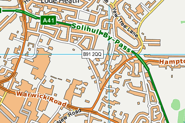 B91 2QQ map - OS VectorMap District (Ordnance Survey)