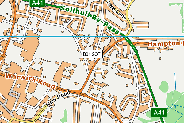 B91 2QT map - OS VectorMap District (Ordnance Survey)