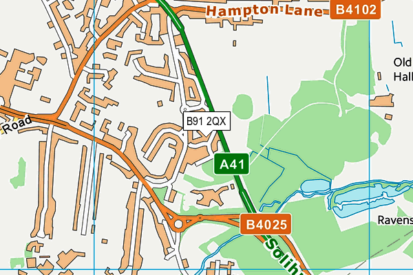 B91 2QX map - OS VectorMap District (Ordnance Survey)