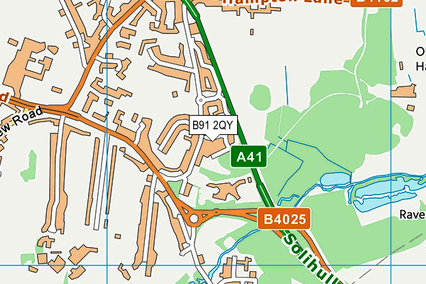 B91 2QY map - OS VectorMap District (Ordnance Survey)