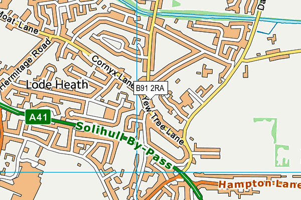 B91 2RA map - OS VectorMap District (Ordnance Survey)