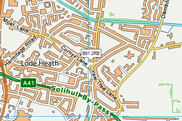 B91 2RB map - OS VectorMap District (Ordnance Survey)