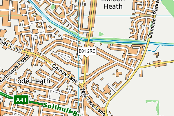 B91 2RE map - OS VectorMap District (Ordnance Survey)