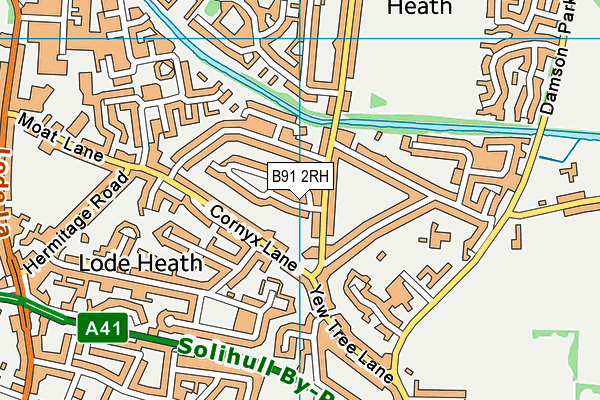 B91 2RH map - OS VectorMap District (Ordnance Survey)