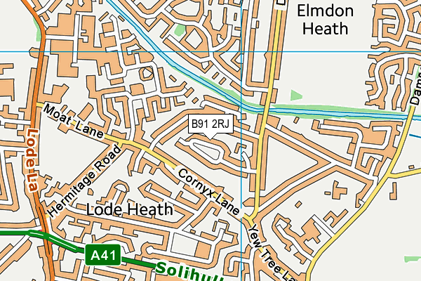 B91 2RJ map - OS VectorMap District (Ordnance Survey)