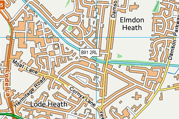 B91 2RL map - OS VectorMap District (Ordnance Survey)