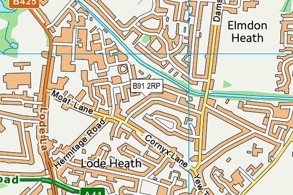 B91 2RP map - OS VectorMap District (Ordnance Survey)