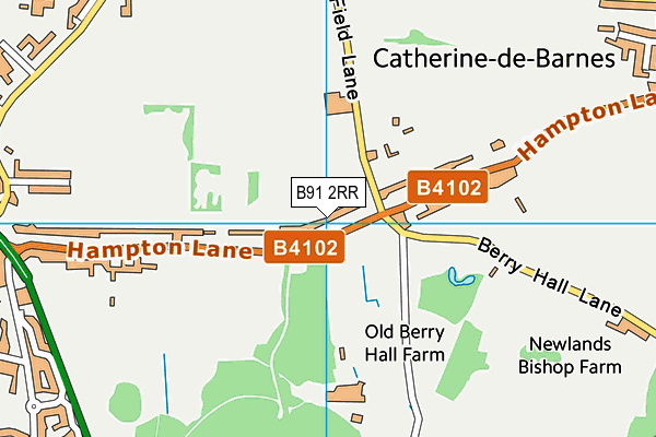 B91 2RR map - OS VectorMap District (Ordnance Survey)