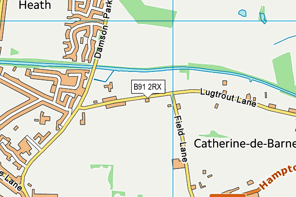 Knowle And Dorridge Cricket Club (Lugtrout Lane) map (B91 2RX) - OS VectorMap District (Ordnance Survey)