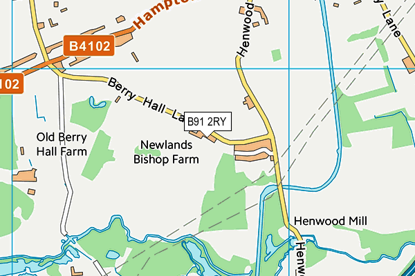 B91 2RY map - OS VectorMap District (Ordnance Survey)