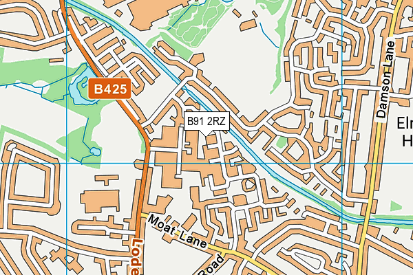 B91 2RZ map - OS VectorMap District (Ordnance Survey)