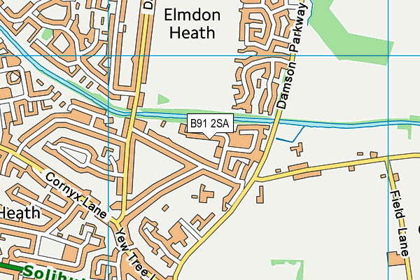 B91 2SA map - OS VectorMap District (Ordnance Survey)