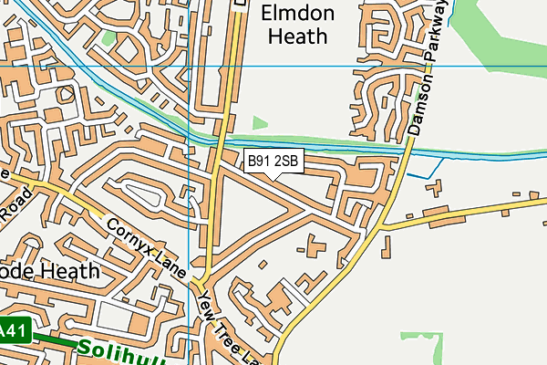 B91 2SB map - OS VectorMap District (Ordnance Survey)