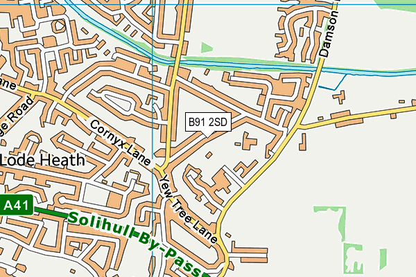 Tudor Grange Primary Academy Yew Tree map (B91 2SD) - OS VectorMap District (Ordnance Survey)