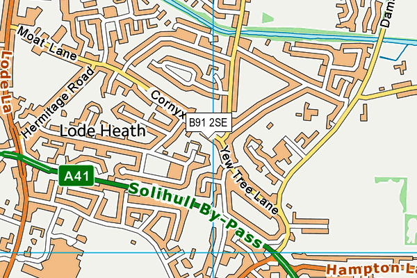 B91 2SE map - OS VectorMap District (Ordnance Survey)