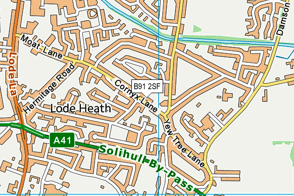 B91 2SF map - OS VectorMap District (Ordnance Survey)